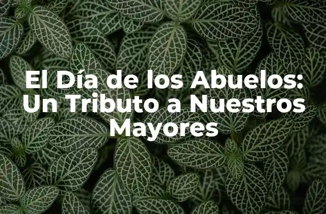 El Día de los Abuelos: un Tributo a Nuestros Mayores 2 Orígenes del Día de los Abuelos