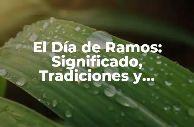 El Día de Ramos: Significado, Tradiciones y Celebración