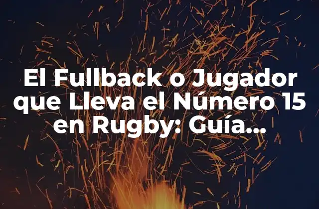 El Fullback o Jugador que Lleva el Número 15 en Rugby: Guía Completa