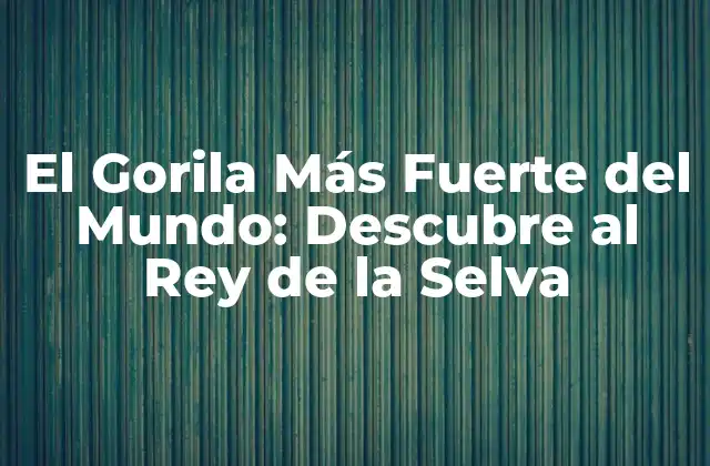 El Gorila Más Fuerte Del Mundo: Descubre Al Rey de la Selva