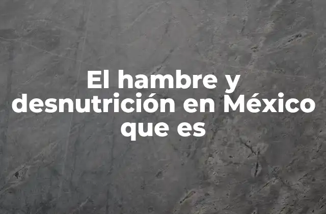 El Hambre y Desnutrición en México que es