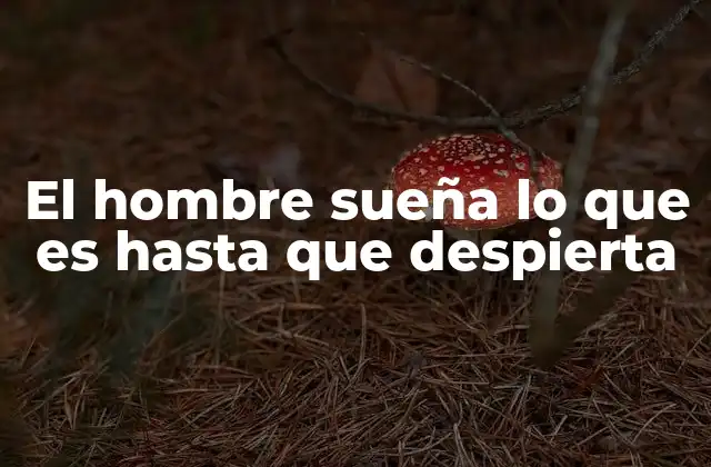 El Hombre Sueña Lo que es hasta que Despierta