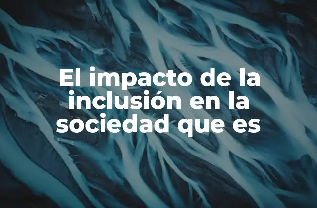 El Impacto de la Inclusión en la Sociedad que es