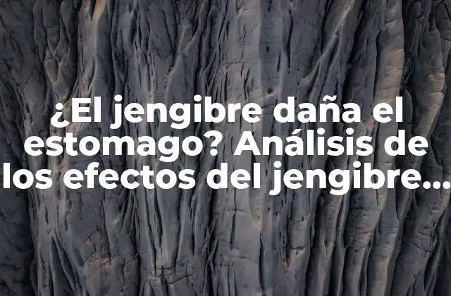 ¿el Jengibre Daña el Estomago? Análisis de los Efectos Del Jengibre en la Salud Digestiva