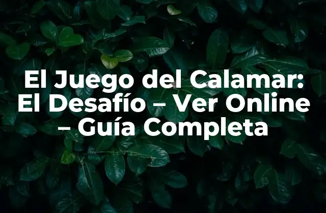 El Juego Del Calamar: el Desafío – Ver Online – Guía Completa