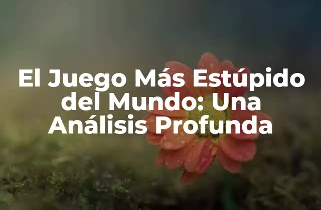 El Juego Más Estúpido Del Mundo: una Análisis Profunda
