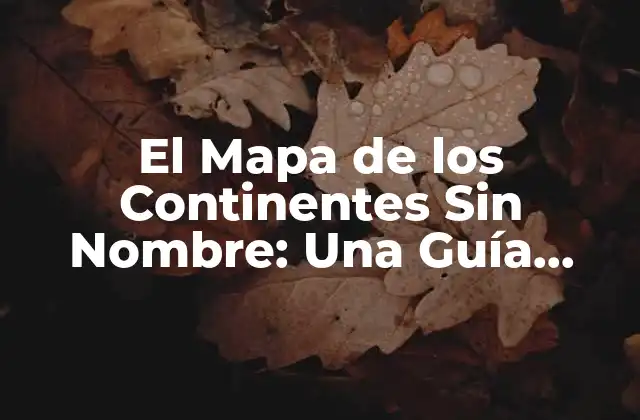 El Mapa de los Continentes sin Nombre: una Guía Completa
