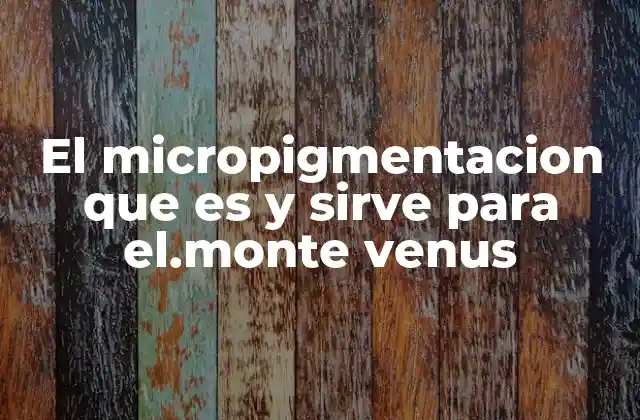 El Micropigmentacion que es y Sirve para El.monte Venus