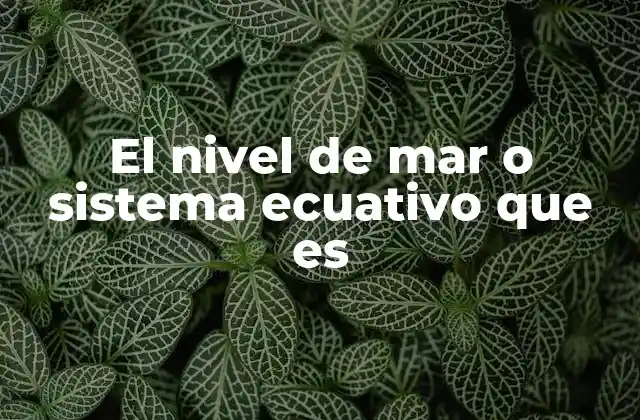 El Nivel de Mar o Sistema Ecuativo que es