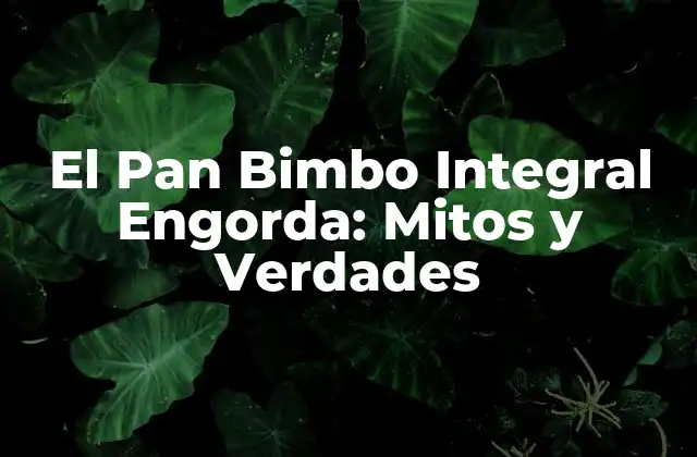 El Pan Bimbo Integral Engorda: Mitos y Verdades