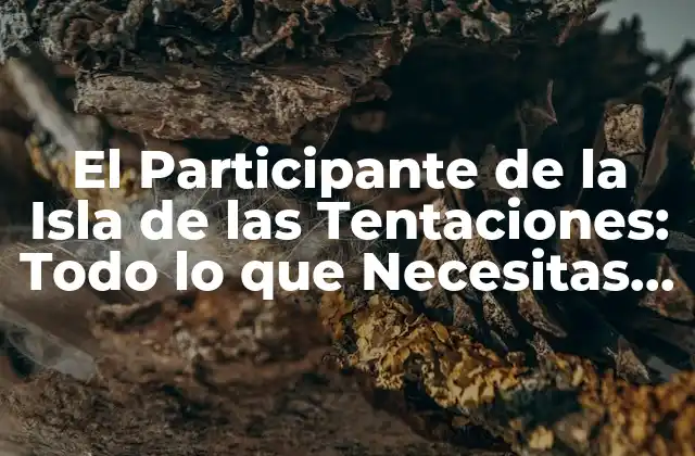 El Participante de la Isla de las Tentaciones: Todo Lo que Necesitas Saber