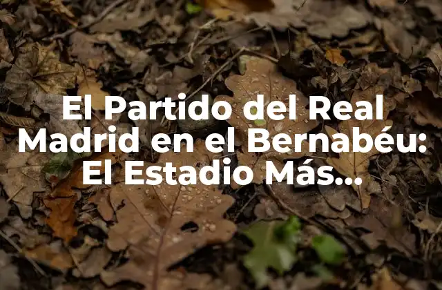 El Partido Del Real Madrid en el Bernabéu: el Estadio Más Emblemático Del Fútbol