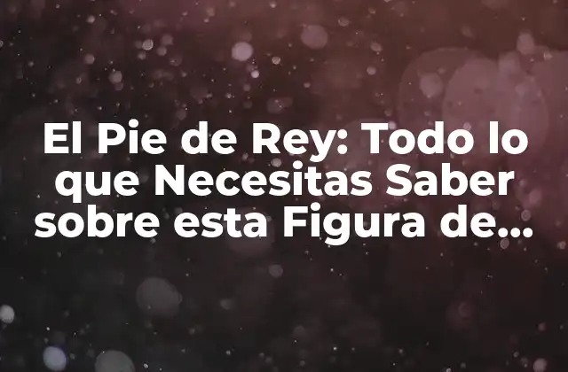 El Pie de Rey: Todo Lo que Necesitas Saber sobre Esta Figura de Ajedrez