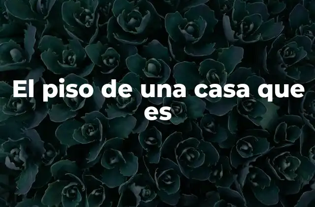 El Piso de una Casa que es