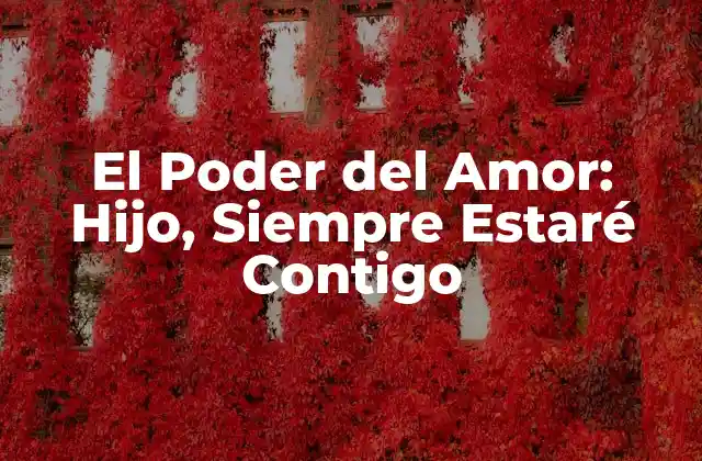El Poder Del Amor: Hijo, Siempre Estaré Contigo 2 La Importancia del Apoyo Emocional