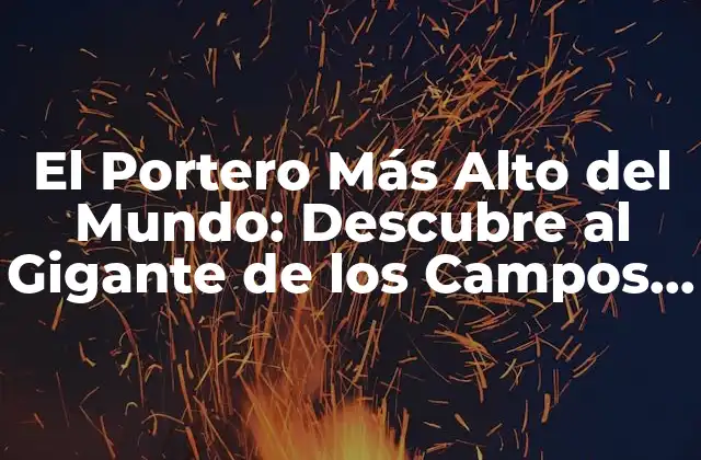 El Portero Más Alto Del Mundo: Descubre Al Gigante de los Campos de Fútbol