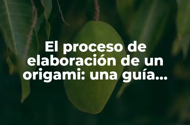 El Proceso de Elaboración de un Origami: una Guía Detallada Paso a Paso