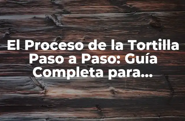 El Proceso de la Tortilla Paso a Paso: Guía Completa para Preparar Tortillas Perfectas