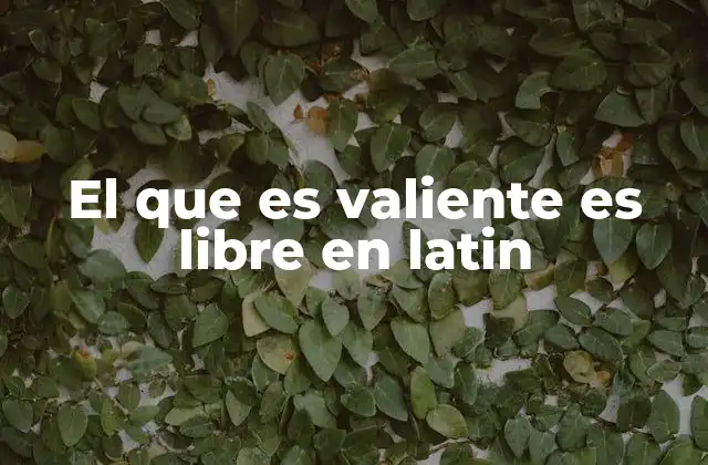 El que es Valiente es Libre en Latin