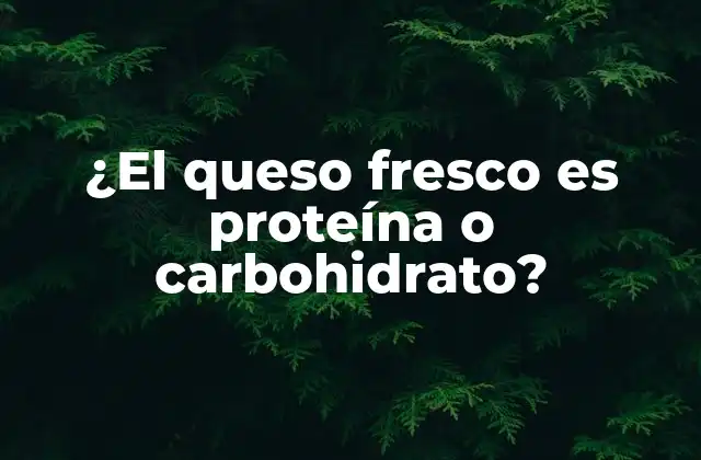 ¿el Queso Fresco es Proteína o Carbohidrato?