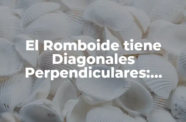 El Romboide Tiene Diagonales Perpendiculares: Propiedades y Características