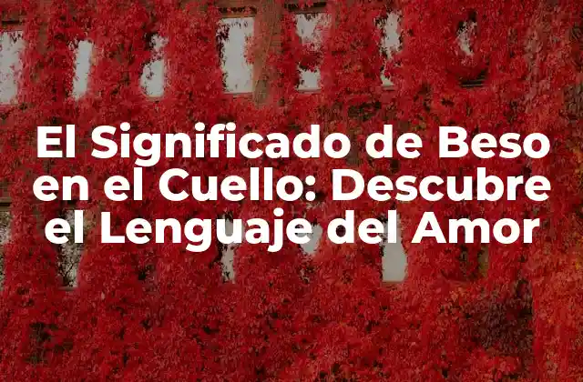 El Significado de Beso en el Cuello: Descubre el Lenguaje Del Amor