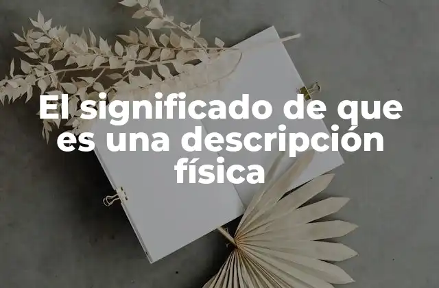 El Significado de que es una Descripción Física