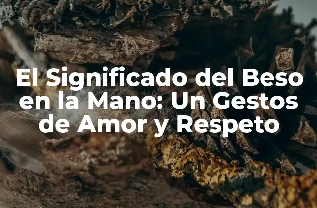 El Significado Del Beso en la Mano: un Gestos de Amor y Respeto
