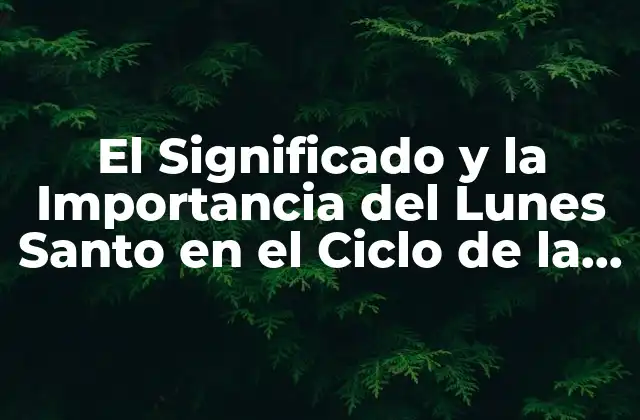 El Significado y la Importancia Del Lunes Santo en el Ciclo de la Semana Santa
