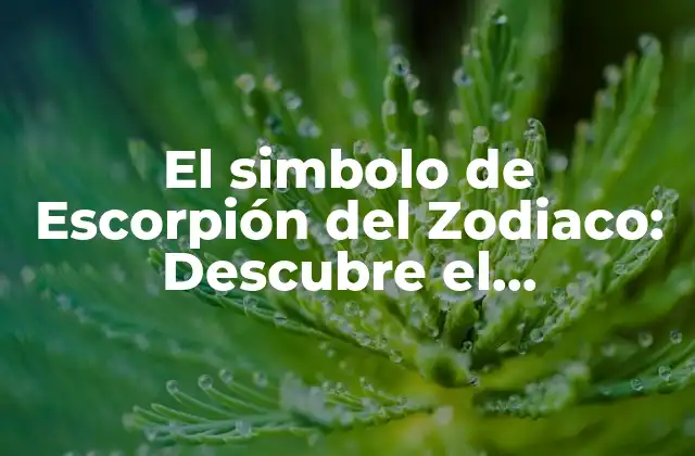 El Simbolo de Escorpión Del Zodiaco: Descubre el Significado y el Poder Detrás de Esta Fuerza Cósmica