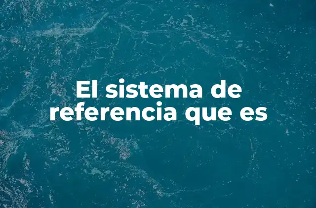 El Sistema de Referencia que es