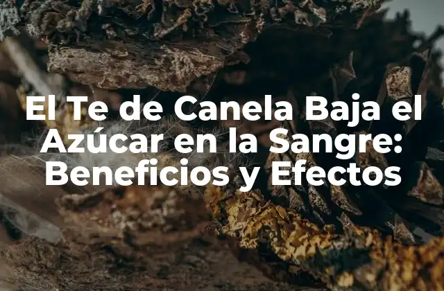 ¿Cómo funciona el te de canela para bajar el azúcar en la sangre?
