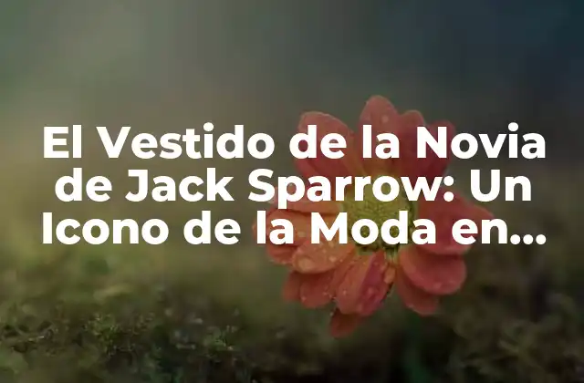 El Vestido de la Novia de Jack Sparrow: un Icono de la Moda en Piratas Del Caribe