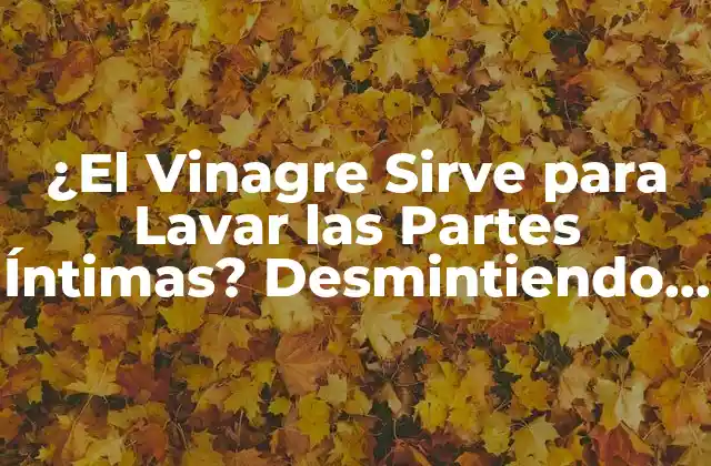 ¿el Vinagre Sirve para Lavar las Partes Íntimas? Desmintiendo Mitos y Verdades