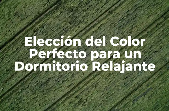 Elección Del Color Perfecto para un Dormitorio Relajante