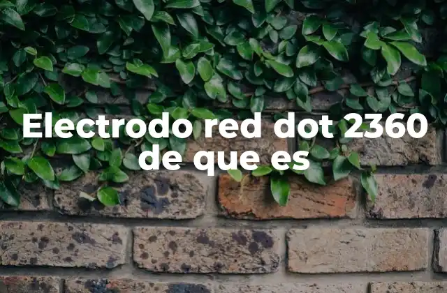 Electrodo Red Dot 2360 de que es