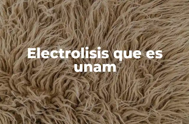 Electrolisis que es Unam