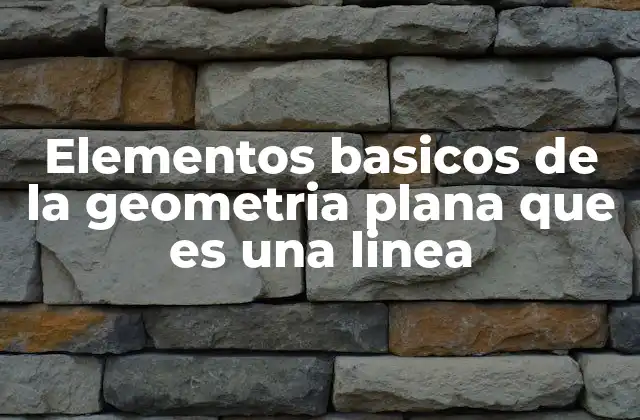 Elementos Basicos de la Geometria Plana que es una Linea