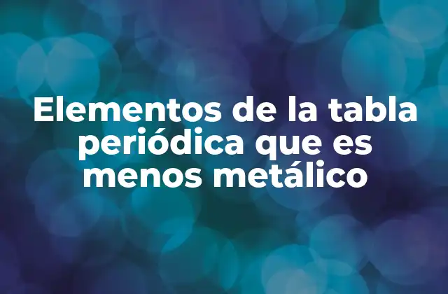 La ubicación y estructura de los elementos menos metálicos