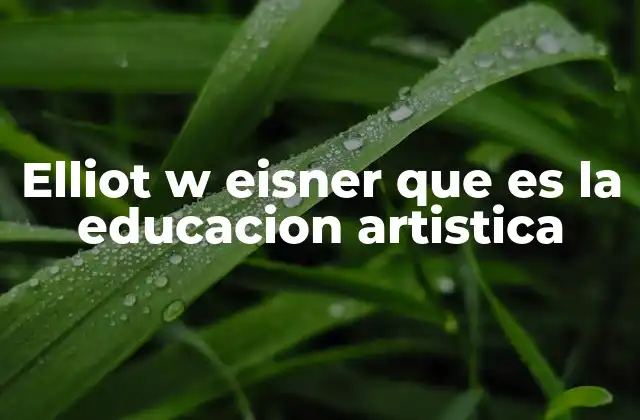 Elliot W Eisner que es la Educacion Artistica
