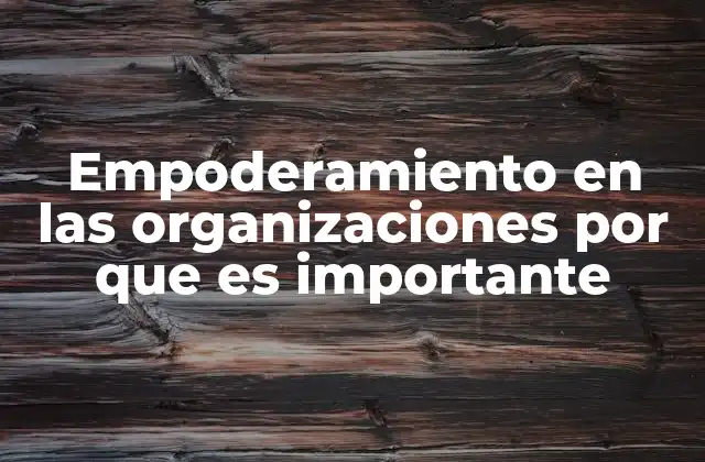 Empoderamiento en las Organizaciones por que es Importante