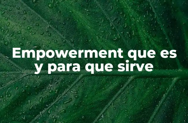 Empowerment que es y para que Sirve