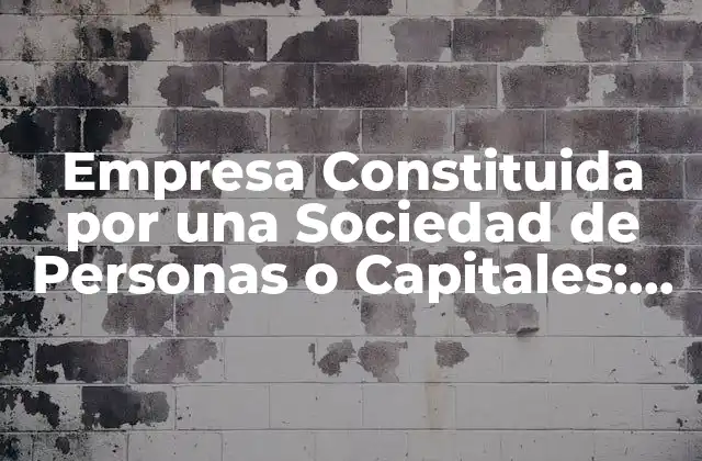 Empresa Constituida por una Sociedad de Personas o Capitales: Todo Lo que Necesitas Saber