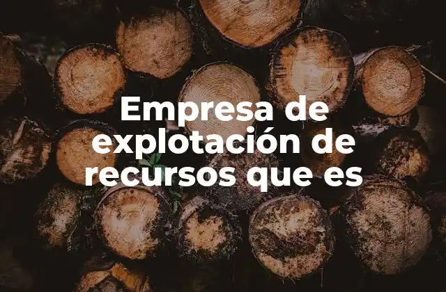 Empresa de Explotación de Recursos que es