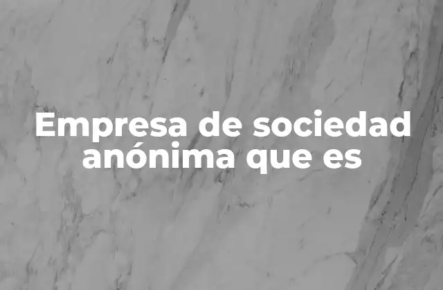 Empresa de Sociedad Anónima que es