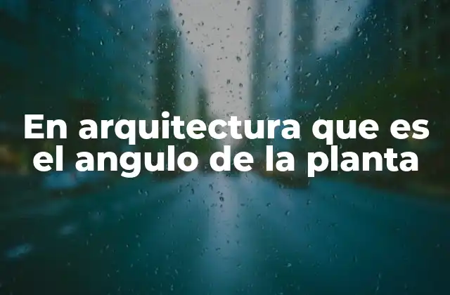 En Arquitectura que es el Angulo de la Planta