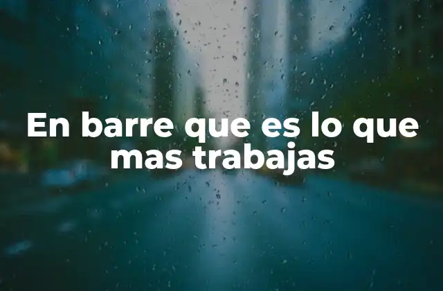 En Barre que es Lo que mas Trabajas