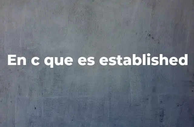 En C que es Established