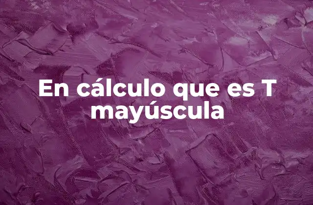 En Cálculo que es T Mayúscula