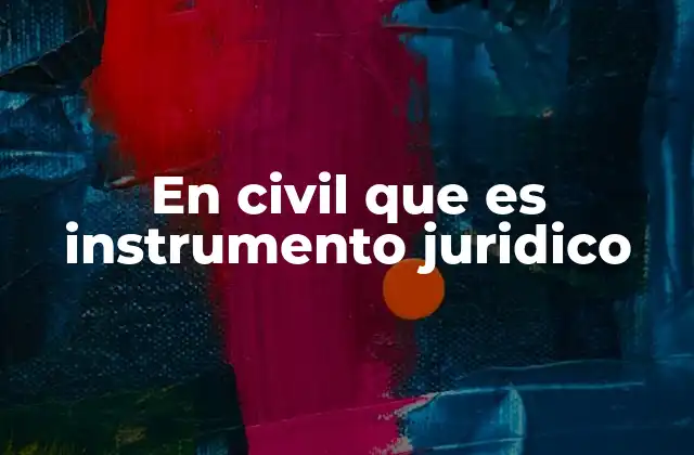 En Civil que es Instrumento Juridico